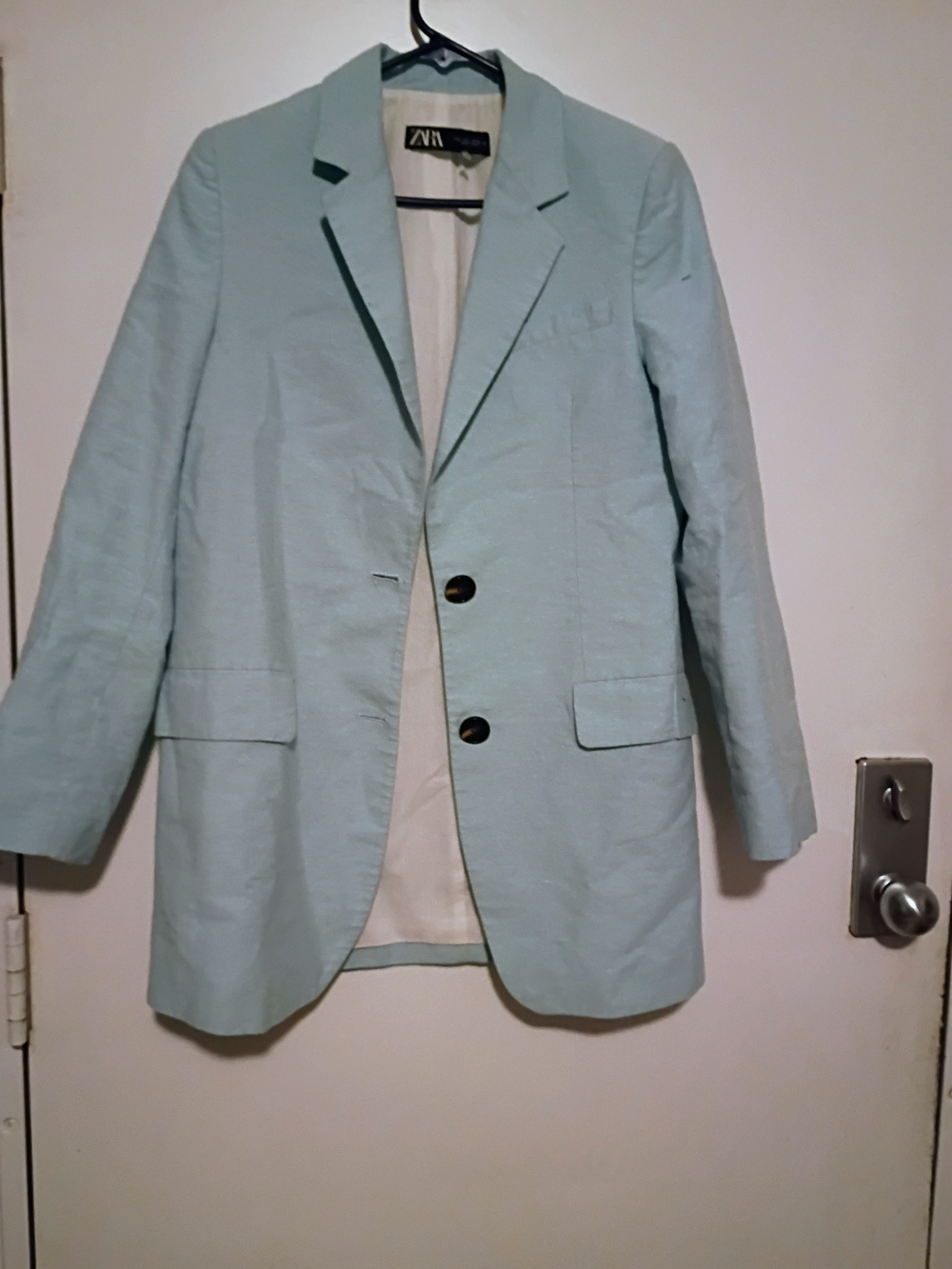 Zara Mint Light-Blue Men's Shirt Jacket Blazer